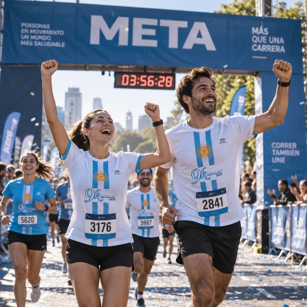 Equipo con remeras personalizadas en una activación de marca